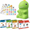 Snuggle Dinosaur Talking Flash Cards - hero shot with reader and cards