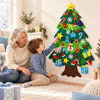 Grandparent and child enjoying a Christmas decorating activity