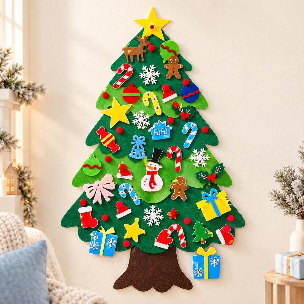 My First Merry Tree felt Christmas tree with colourful removable decorations
